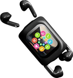 2 Pack Wireless Earbuds Bluetooth 5.4 with Smart Touch Screen Case Active Noise Cancelling Headphones Blue Tooth Two Pairs of TWS Ear Buds for Couples Two Person in Ear Earphones with Mic for Sport