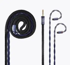 DragonScale Pro IEM Cable, 8N OCC Foil Earphone Replacement Cables, Headphone Balanced, in Ear Monitor Cords for 7hz Zero:2 Orchestra Lite Cadenza Hype4 Supermix4 (OFC 4.4mm with 2Pin)