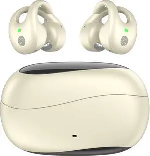 kurdene Open Ear Clip HeadphonesBluetooth 5.3 Wireless Earbuds Dual Mic Clear Call Sports Bone Conduction Headphones Bluetooth for Workout Driving Walking with iPhone Android-Skin