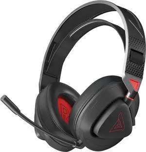 Wireless Gaming Headset for Ps5, Ps4 Fortnite & Call of Duty/FPS Gamers, Pc, Nintendo Switch,2.4G Gaming Headphones with Noise Canceling Mic,Stereo Sound,80h Battery(Black-Red)