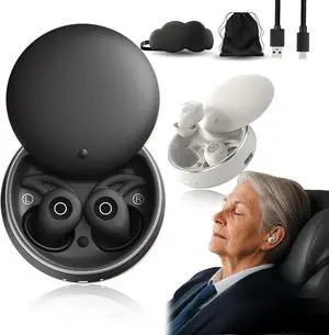Noorasleep Snooze Pods Pro, Snoozepods Pro - Bluetooth Sleepbuds, Super Comfy Noora Sleep Earbuds with Smart Case-Anti-Schnarch-Kopfhorer for Side Sleepers, Deep Sleep Aid (Black)