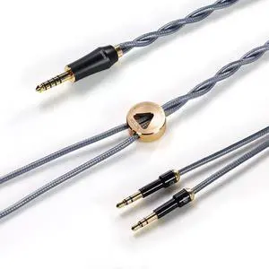 DD ddHiFi BC150B Double Shielded Silver Headphone Upgrade Cable, 3.5 mm with Extended Tip Connectors, Fits Beyerdynamic, Meze Antonia, TAGO, HarmonicDyne, Focal Clear MG, Focal Celestee, 145cm