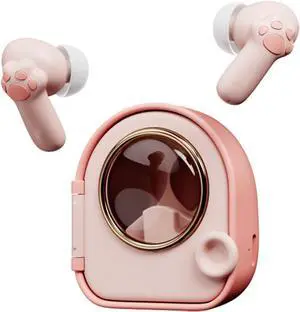 Xmenha Kids Pink Cute Earbuds for Small Ears Women Pink Wireless Earbuds Kids for Small Ear Canals Pink Ear Buds Kawaii Headphones Kids Ear Buds for Small Ears Kids Earphones