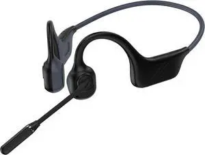 Bone Conduction Headphones with Mic, Earphones Bluetooth 5.3, Open-Ear Headphones with Noise-Canceling Rotated Boom Microphone, Wireless Headset Sweatproof Earphones for Working, Running, Driving