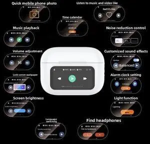 Full Color Touch Screen Real Time Translation Bluetooth Wireless Headset 16 Language LCD Touch Screen with ANC A9 Pro Open Air Noise Canceling Headset for Business and Learning (fig. reactionary)