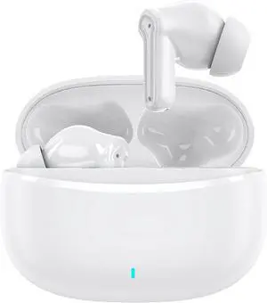 Wireless Earbuds, 2025 Bluetooth 5.4 Headphone 3D Bass Hi-Fi Stereo Ear Buds, 4 ENC Noise Cancelling Mic, 48H 3g USB-C in-Ear Earphone, IP7 Waterproof Workout Sport for Laptop Pad Android iOS, White