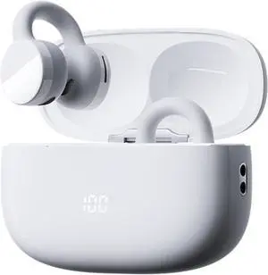 Open Ear Clip On Earbuds Small Earclip Outer Ear Cuffs Buds Air Bone Conduction Headphones Wireless Bluetooth Ultra Comfort Open Ear Earbuds Air Bone Conducting OWS Hanging Earphones 5.4 Bluetooth