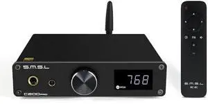 SMSL C200PRO DAC Headphone Amplifier ES9039Q2M Chip Blutooth5.1for Gaming DAC 6.35mm/4.4mm Headphone MQA CD DAC XMOS XU-316 PCM 32bit/768kHz DSD512 USB DAC TRS/RCA USB/Optical/Coaxial/BT Input