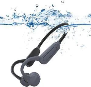 Bone Conduction Headphones,with Built-in Mic swimming bone conduction headphones,Waterproof Lightweight For bluetooth earphones Stable to wear MP3 IPX8for Running,Cycling,Hiking,Driving,Gym (Ash)
