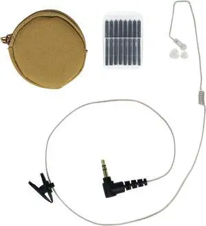 Invisible Series: The Ultimate Discrete Monitor Only IFB Earpiece- 48 Inch Cable w/ 3.5mm(Mini Plug) Anchor/Broadcaster Earset (Coyote Brown)