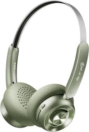 R1 Pop Wireless On Ear Bluetooth Headphones 75H Playtime APP Custom EQ Noise Isolation Built-in Mic Lightweight for Workout Traval Gaming (Green)