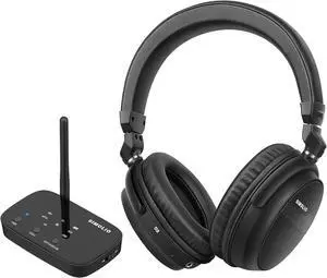 SIMOLIO Wireless Headphones for TV w/3 EQ, aptX Low Latency&aptX HD, Bluetooth Transmitter Headphones Set w/Dialog Mode for Seniors, Digital Optical/AUX/RCA Support&Volume Control, 40 Hours Playtime