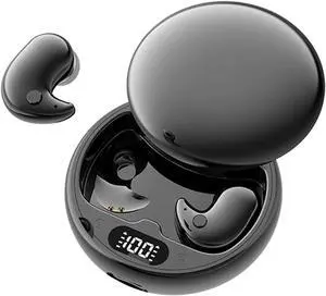 Micool Invisible Sleep Wireless Earphone, Ipx5 Waterproof Earbuds, Lightweight Sleep Headphones Bluetooth 5.3, Painless Sleeping Earphones for Sensitive Sleeper with Long Battery Life (Black)