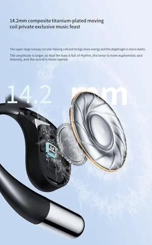 Smart Translation Bluetooth 5.4 Headphones Open Ear Headphones Sports Earphones Built-in Mic,60H Playtime Bone Conduction ENC Call Noise Reduction Headset for Running,Sports,Cycling,Driving,White