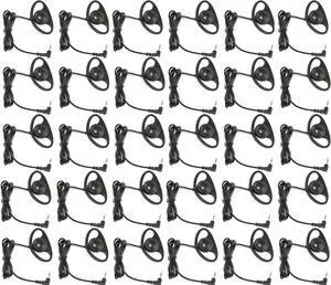EXMAX DTP-03 3.5mm D-Shape Single Side Ear Hook Clips Earphone Headset Headphone Dual Channel for Tour Guide System Receiver Tablet Laptop PC Skype YouTube MP3/4 DVD(30PACK)