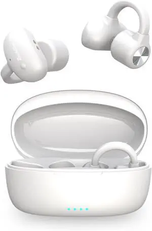 Bone Conduction Headphones Open Ear Bluetooth 5.3 Wireless 30H Playtime IPX4 Waterproof Clip-On Sports Headphones for Running Cycling Gym Workouts