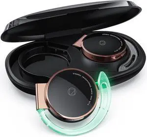 Open-Ear Headphones Bluetooth V5.3, On Ear Headphones Wireless with Earhooks, Ear Clip On Earphones, Sports Headset Bluetooth with 4 Microphones, Noise Cancelling/Long Battery Life