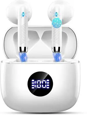 Wireless Earbuds, Bluetooth Headphones 5.4, in Ear Earphones with 4 ENC Noise Cancelling Mics, 48H Playback HiFi Stereo Earbuds with Mini Case, IP7 Waterproof Ear Buds with LED Display, USB C Charging
