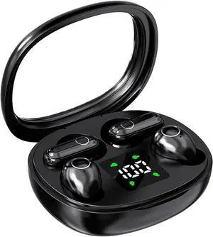 Wireless Bluetooth HeadsetTiny Size Invisible EarbudsSleep and Sports Earphones Set, 2 Pairs, Mini and Short Handle Designfor Work Sport Sleeping   (Black)