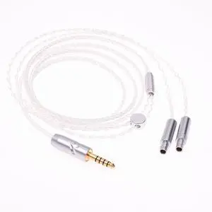 8 Cores 5n Silver Plated Headphone Upgrade Cable for Sennheiser HD800 HD800S (4FT, 4.4mm Balance)