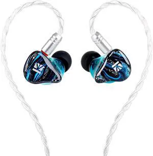 KBEAR Cepheus Hybrid in-Ear Monitors,2DD+6BA IEM Earphones,16 Drivers Hybrid HiFi Wired Earbuds,Gaming Earbud with 4-Core Alloy Copper Silver-plated Cable for Musician Audiophile (No Mic, Blue)