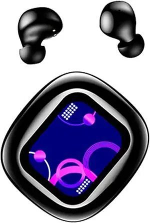 Touch Screen Earbuds Wireless Bluetooth Earphones ANC Noise Cancelling Waterproof Touchscreen Earbuds with Smart Screen Touch Case Small Tiny Smallest in Ear Earbud Long Battery Life Ear Buds