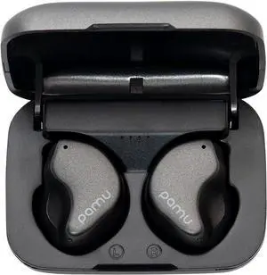 pamu Half-in-Ear Wireless Earbuds Bluetooth 5.3 Headphones with AI & Active Noise Cancelling, Dual Microphones, Super Bass Stereo Earphones Headset, Over 24h Playtime, Waterproof Earbuds Black T28P