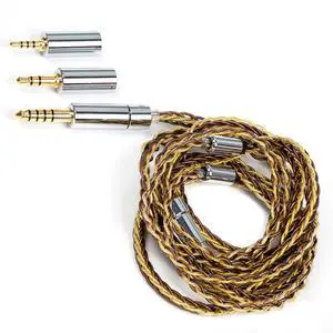 IEM Cable,with Detachable 3-in-1 2.5mm,3.5mm,4.4mm Plug,Upgraded Hifi Audio Cable, 4 Core OCC & 4 Core Silver-Plated OCC,in Ear Monitor Cable,for Audiophiles, Musicians, Studio Monitoring(0.78mm 2Pin)