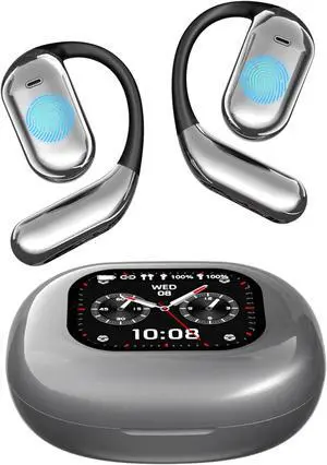 AI Language Translation Earbuds & LCD Touch Screen OWS Real-Time Translator for 144 Languages & Accents Headphones Translator Ideal for Travel, Business, Learning Translation Earphones, iOS/Android