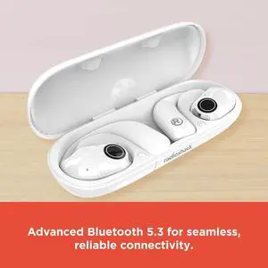 RadioShack Live Sound Wireless Earbuds, Bluetooth 5.3, Enhanced Bass, 8H Playtime, White