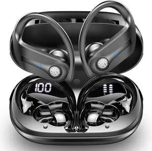 Wireless Earbuds, Bluetooth 5.4 headphones Sport with ENC Noise Cancelling Mic, 50 Playback Over-Ear Buds Deep Bass, Earphones with Earhooks, IP7 Waterproof Fitness Headset for Running Gym Workout