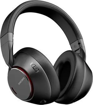 Bluetooth Headphones, 60H Playtime Wireless Headphones Over Ear with Active Noise Cancelling, Hi-Res Audio, Deep Bass, Memory Foam Ear Cups for Travel, Home Office - Classic Black