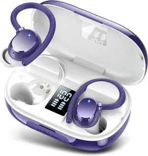 Wireless Earbuds, 128Hrs Bluetooth 5.3 Headphones Sport, Bluetooth Earbuds with ENC Noise Canceling Mic, Bass Stereo Wireless Earphones, IP7 Waterproof Over Ear Buds with Earhooks for Gym/Running