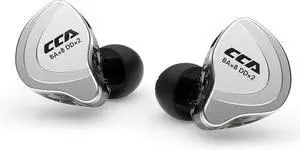 CCA C10 Wired Headphone, 4BA+1DD Hybrid HiFi in Ear Earbuds Monitor, Sports Stereo Noise Cancelling IEM Headphone with Detachable Cable for Singers (No Microphone, Matte Black)