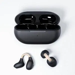 Clip on Earbuds Open Earbuds Wireless Earphones Wireless Bluetooth 5.3 Clip on Headphones Sports Earphones Open Ear Headphones Built-In Microphone With Charging Case Ipx5 Waterproof coffee-black