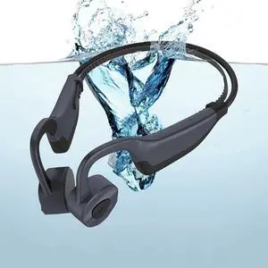 Bone Conduction Headphones Bone Conduction Wireless Earbuds Swimming Headphones Open Ear Headphones Underwater Headphones For Swimming Built-In Mic Sports Headset With 16G Memory Swimming grey