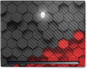 MightySkins Carbon Fiber Skin Compatible with Alienware M18 R1 (2023) Full Wrap Kit - Two-Tone Hex | Protective, Durable Textured Carbon Fiber Finish | Easy to Apply & Change Styles | Made in The USA