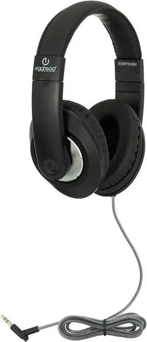 Egghead® Premium Over-Ear School Testing & Multimedia Headphone with Leatherette Cushions, Adjustable Headband, Tangle-Resistant Tri-Shield Cord, 3.5mm Plug, and 3-Year Warranty, Pack of 10