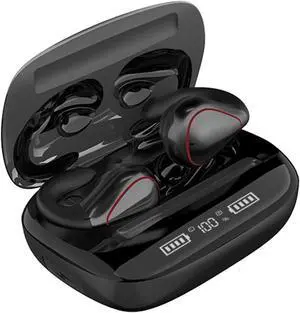 Open Ear Clip Earbuds Open Ear Clip Wireless Earbuds Bluetooth 5.3 Clip On Headphones Clip On Earbuds Sports Earphones Built-In Microphone IPX5 Waterproof & Touch Control Wireless Clip Earbuds black