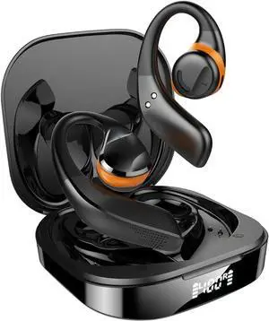 Open Ear Wireless Bluetooth Headphones, Touch Control Air Conduction Sport Ear Buds IPX5 Waterproof Headsets, 50 Hours Playtime Waterproof Sport Earbuds for Android iPhone TV