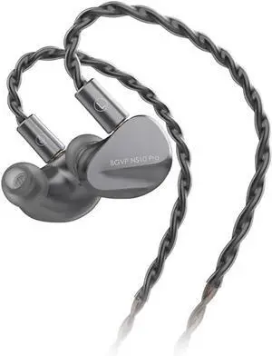 BGVP NS10 Pro Hi-Res Audio Hybrid Driver Earphones, 8BA + 2DD In-Ear Monitor, 3-Way Crossover HiFi wired Earbuds with Interchangeable Filters, Aluminum Shell IEMs Headphones for Audiophile (Grey)