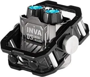 Mechanical Invasion INVA-S Mecha Wireless Bluetooth Headset, Jetpack Trendy Dazzle, Bluetooth 5.3, RGB Light Effect, in-Ear, for iOS or Android, for Running SportsSilver