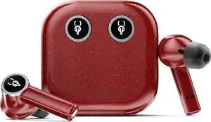 Sabbat E18 Astria Coaxial Acoustic Architecture Wireless Earbuds Blutooth 5.2 in-Ear HiFi Stereo Headphones with Built-in Mic and Charging Case Suitable for iOS, Android(Fluorescein Red)