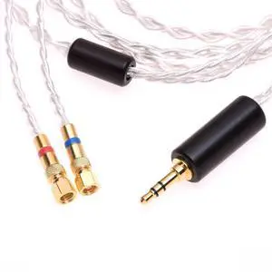 1/8 3.5mm 6N OCC Silver Plated HiFi Headphones Upgrade Cable SMC for Hifiman He-5 He-6 He-300 He-400 He-500 HE560 (2meter 6.5ft)