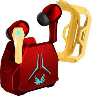 Mecha Bluetooth 5.2 TWS Wireless Earbuds in-Ear Headphones with Mic for iPhone Android (Red)
