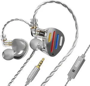 CCA ND X12 in Ear Monitor,3 Tone Adjustable in Ear Headphones,5BA+1DD IEM Earphones,Clear Sound & Deep Bass Earphones Wired, with 2pin Detachable Cable