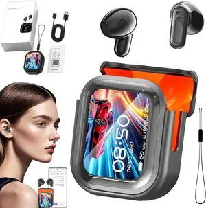 2025 New Ne20 Bluetooth 5.4 Earphones Led Display High Fidelity Waterproof Wireless Earphones,Ne20 Earbuds : 140 Two-Way Language Ai Translator,Hi-Fi Deep Bass,48H Playtime for All Phones (1Set-Black)