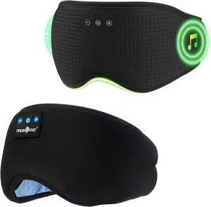 MUSICOZY Sleep Headphones with Bluetooth 5.4 Sleep Mask, Removable 3D Eye Cups for Zero Pressure Comfort, Wireless Bluetooth Eye Mask for Sleeping with Timer, Gifts for Men Women