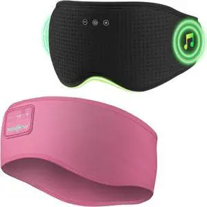 MUSICOZY Sleep Headphones with Bluetooth 5.4 Sleep Mask, Removable 3D Eye Cups for Zero Pressure Comfort, Wireless Bluetooth Eye Mask for Sleeping with Timer, Gifts for Men Women
