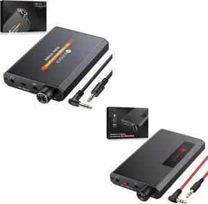 Neoteck Portable 3.5mm Headphone Amplifier: Two-Stage Gain Switch & Bluetooth 5.1 Receiver, Bass Boost, Aluminum Matte Surface, 16-300 Ohm HiFi Earphone Amp